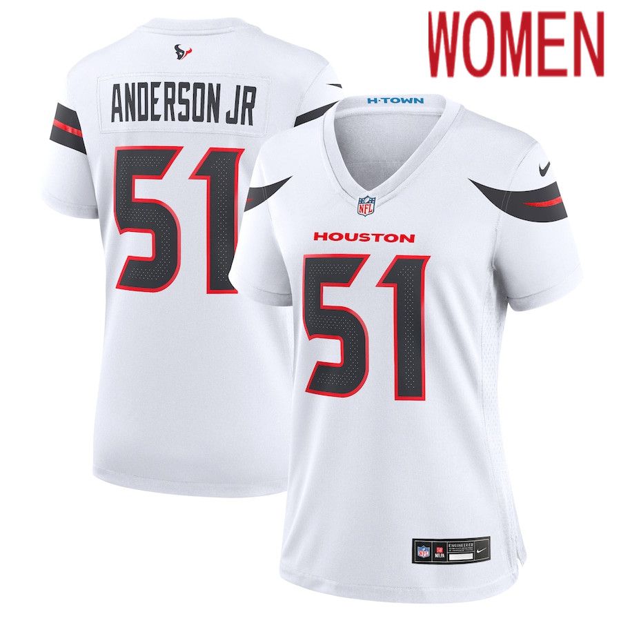 Women Houston Texans #51 Will Anderson Jr. Nike White Game NFL Jersey->->Women Jersey